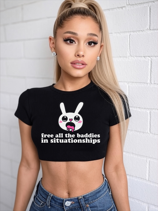 free the baddies crop top